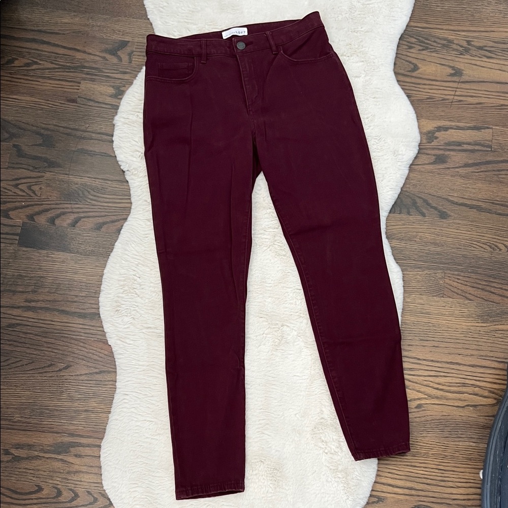 Loft Women's Burgundy Jeans size 28/6